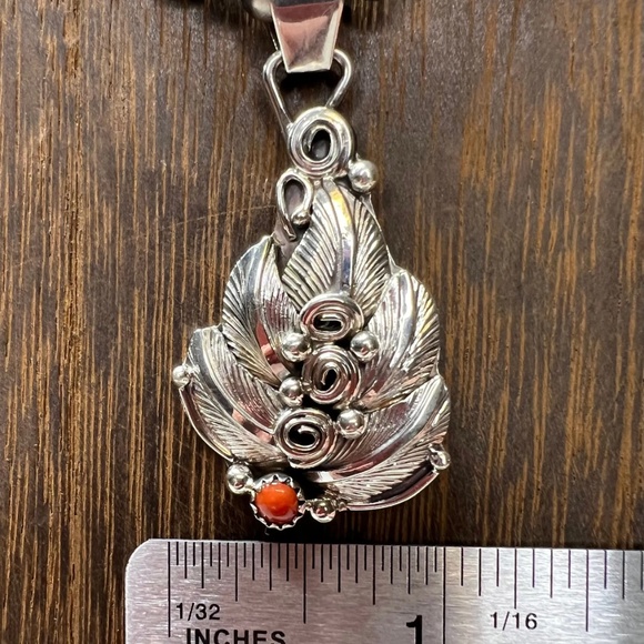 Native American Leaf Pendant by Darrell Morgan - Picture 3 of 4